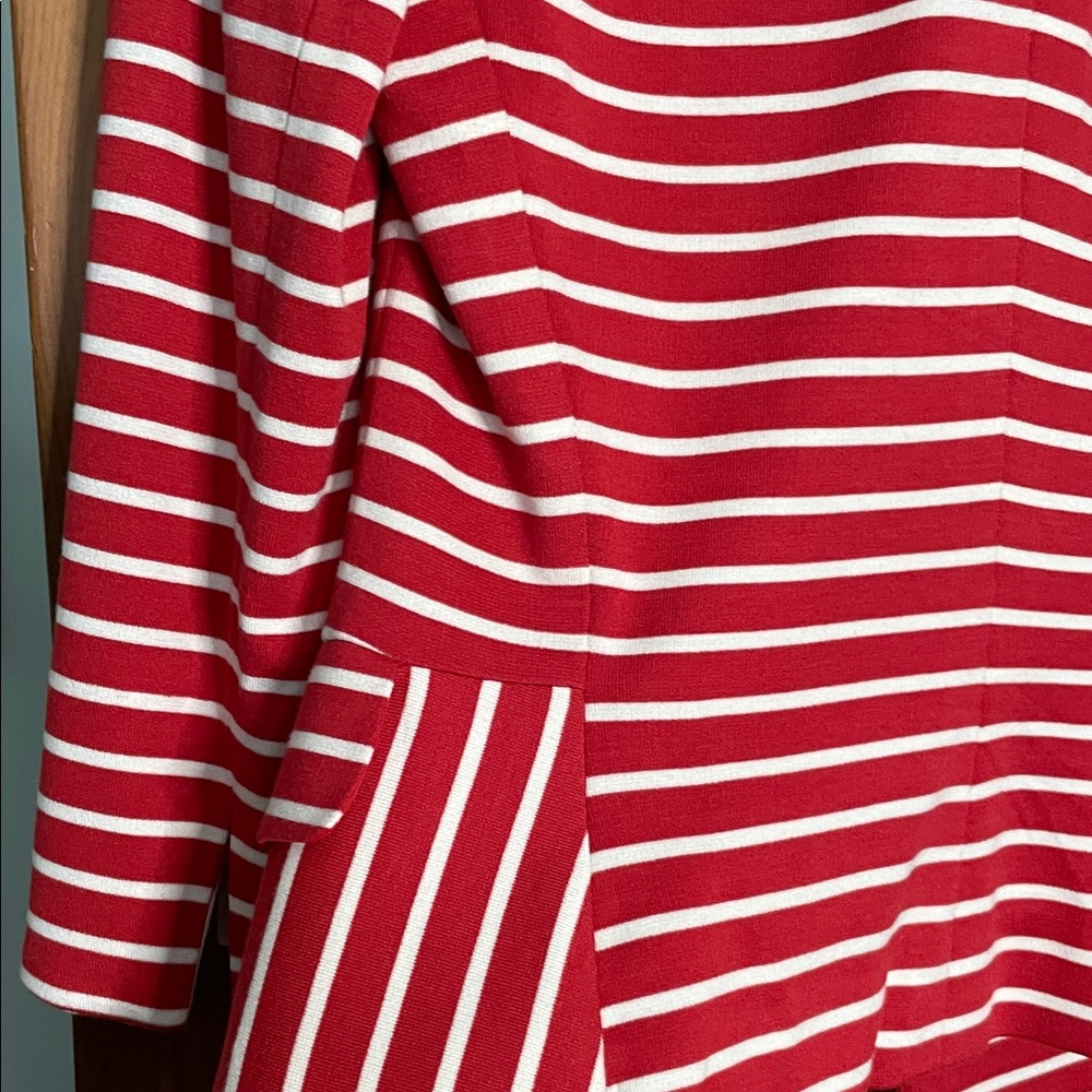 Etcetera Women's Red and White Striped Blazer - Picture 5 of 7